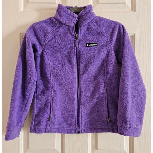 Girls Columbia Fleece Purple LS Fleece Full Zip Size Medium (10-12) - Picture 1 of 6